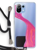 Paarse stroom: Xiaomi Mi 11 Lite Transparant Hoesje met koord