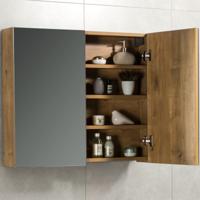 Spiegelkast Tieme in mat eiken 80x70x16cm