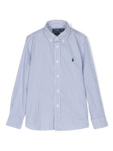 POLO RALPH LAUREN KIDS chemise rayée à logo Polo Pony - Bleu