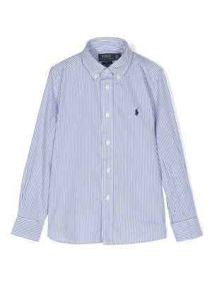 POLO RALPH LAUREN KIDS chemise rayée à logo Polo Pony - Bleu