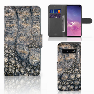 Samsung Galaxy S10 Telefoonhoesje met Pasjes Krokodillenprint