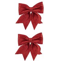 2x stuks decoratie strikken rood 30 x 35 cm