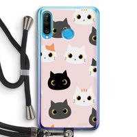 Katten: Huawei P30 Lite Transparant Hoesje met koord
