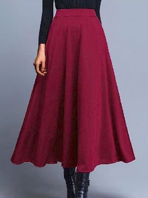 Regular Fit Plain Casual Skirt