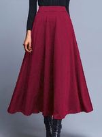 Regular Fit Plain Casual Skirt - thumbnail