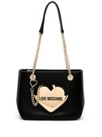 Love Moschino sac porté épaule à logo émaillé - Noir