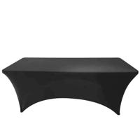 Sunnydays nette afdekhoes voor langwerpige tafel - zwart - spandex elastiek - 180 x 75 x 74 cm