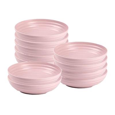 Plasticforte Soepkommen - 10x - D22 x H5.5 cm - oud roze - kunststof - onbreekbaar - servies