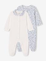 Set van 2 gebloemde slaappakjes blauw