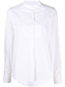 Filippa K chemise longue en soie à design sans col - Blanc