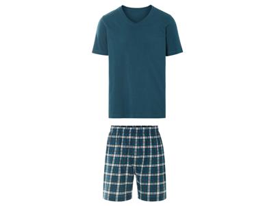 LIVERGY Korte heren pyjama (Petrol, XL)