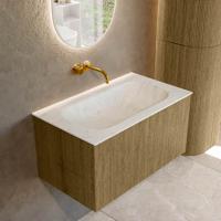 Badmeubel Mondiaz Kurve-Dlux | 80 cm cm | Meubelkleur Dusk | Wastafelkleur Opalo | Solid surface | Wasbak midden spoelbak | Zonder kraangat(en)