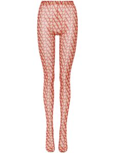Valentino Garavani collants Toile Iconographe en tulle - Tons neutres