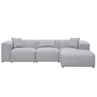 Beliani DOLVA - Hoekbank-Grijs-Polyester - thumbnail