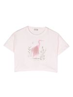 Il Gufo t-shirt crop à imprimé graphique - Rose