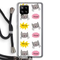 Meow: Samsung Galaxy A42 5G Transparant Hoesje met koord