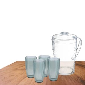 Excellent Houseware grote waterglazen 650 ML en karaf 2 Liter van kunststof - Drinkglazen