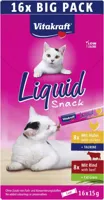 Vitakraft Liquid Snack multipack kip & rund, 16 x 15g