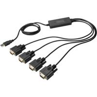 Digitus USB 2.0, Serieel Adapterkabel [1x USB-A 2.0 stekker - 4x D-sub stekker 9-polig] DA-70159 1.50 m