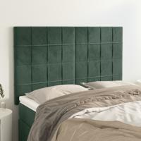 Hoofdborden 4 st 72x5x78/88 cm fluweel donkergroen