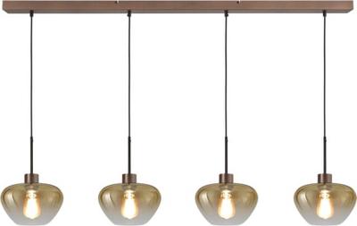 Masterlight 4-lichts hanglampGenua bruin met goud glas Ø 24cm - 2971-15-15-130-4-24