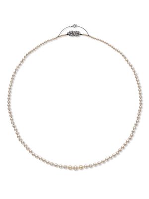 Pragnell Vintage collier Art Deco en or blanc 18ct orné de perles et diamants - Argent