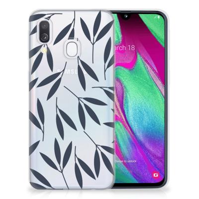 Samsung Galaxy A40 | TPU Case | Leaves Blue