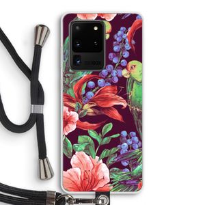 Papegaaien: Samsung Galaxy S20 Ultra Transparant Hoesje met koord
