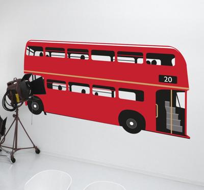Rode Bus Londen Muursticker