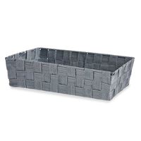 Kast/badkamer opbergmandjes zilvergrijs 34 x 21 x 8,5 cm   -