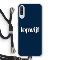 Topwijf Navy: Samsung Galaxy A70 Transparant Hoesje met koord