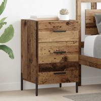Nachtkastje met lade Oud hout 40 x 40 x 66 cm Bewerkt hout