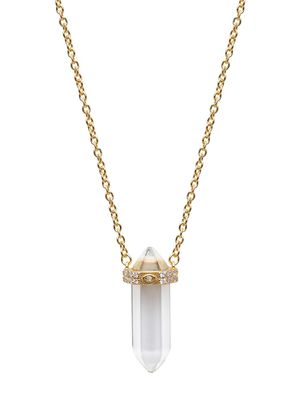 Nialaya Jewelry collier à pendentif orné de quartz - Blanc