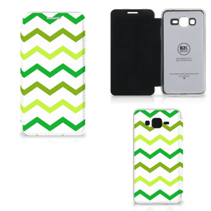 Samsung Galaxy Grand Prime Telefoon Hoesje Zigzag Groen