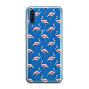 Flamingoprint groen: Samsung Galaxy A50 Transparant Hoesje