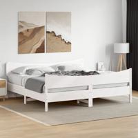 Bedframe zonder matras massief grenenhout wit 200x200 cm