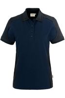 HAKRO 239 Regular Fit Dames Poloshirt donkerblauw/antraciet, Effen - thumbnail