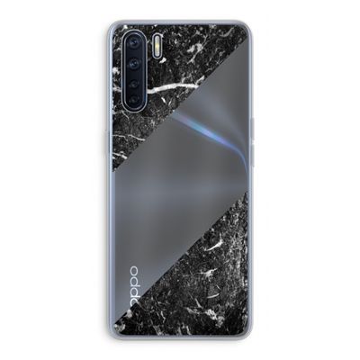 Zwart marmer: Oppo A91 Transparant Hoesje
