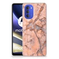 Motorola Moto G51 5G TPU Siliconen Hoesje Marmer Oranje - thumbnail