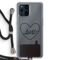 Best heart black: Oppo Find X3 Pro Transparant Hoesje met koord