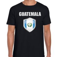 Guatemala landen supporter t-shirt met Guatemalense vlag schild zwart heren