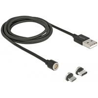 DeLOCK Magnetische USB data- en laadkabel set voor Micro USB / USB Type-C kabel 1,1 meter - thumbnail