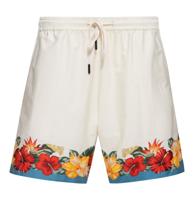 King Kerosin Tropical Flowers Shorts Off White-2XL