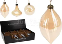 Kerstbal Glas Champagne Ø8cm Assorti 1st