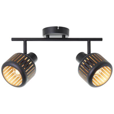 Brilliant 2-lichts plafondlampTyas zwart met goud - 99942/86