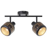 Brilliant 2-lichts plafondlampTyas zwart met goud - 99942/86