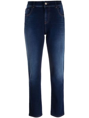 Emporio Armani jean slim à logo brodé - Bleu