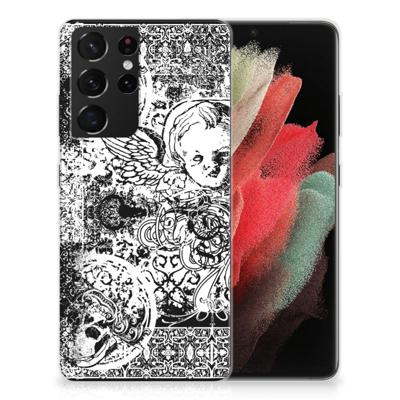 Silicone Back Case Samsung Galaxy S21 Ultra Skulls Angel
