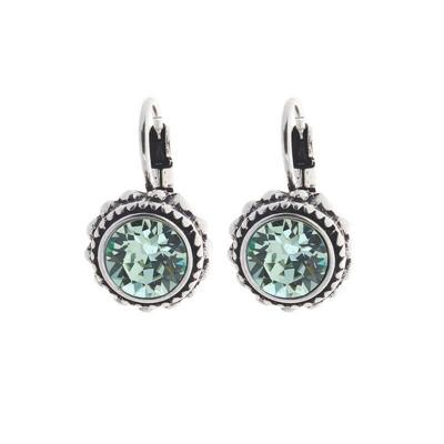 Biba Hang Oorbellen met Klaphaak en Swarovski Steentje Chrysolite
