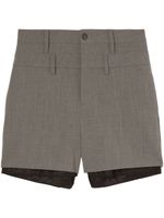 AMBUSH short en coton à double ceinture - Gris